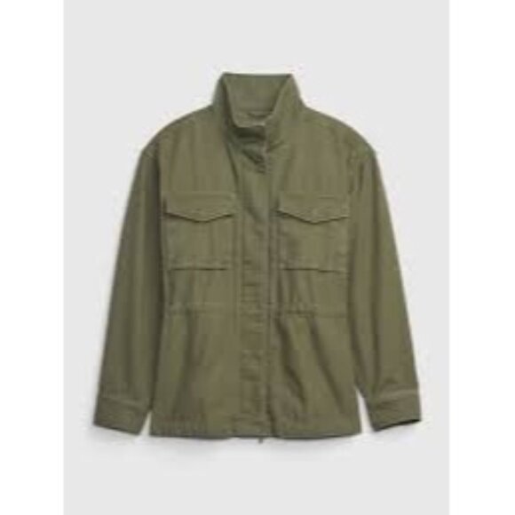 Gap Women's Green Army Utility‎ Jacket with Snap Buttons Size Small - Picture 1 of 8